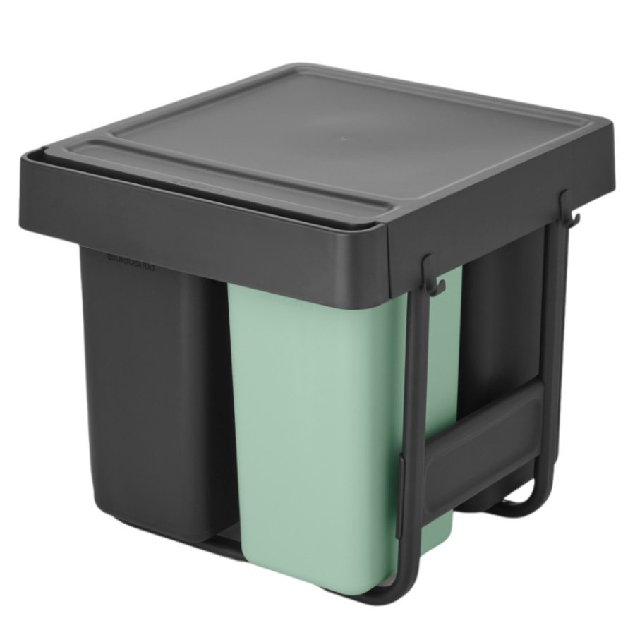 Brabantia 232541 - sort go - kosz szafkowy - 2 x 10 l + 20 l - dark grey jade green