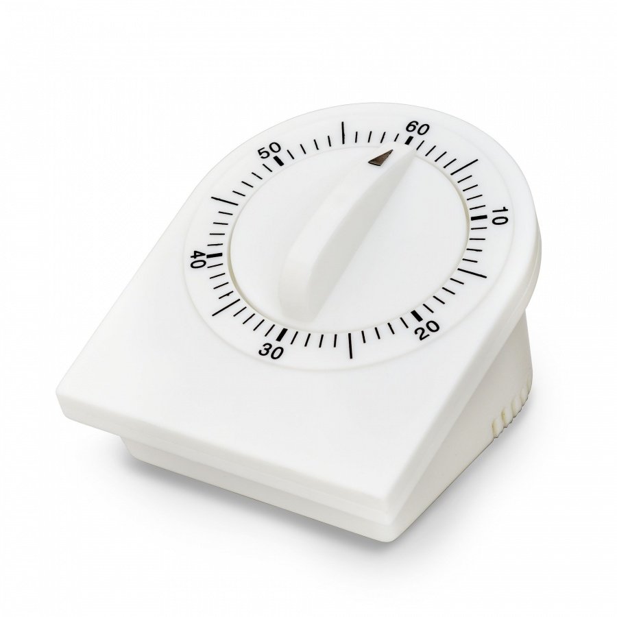 Minutnik mechaniczny, do 59 minut, 7,5 x 9,5 x 6,5 cm, biały