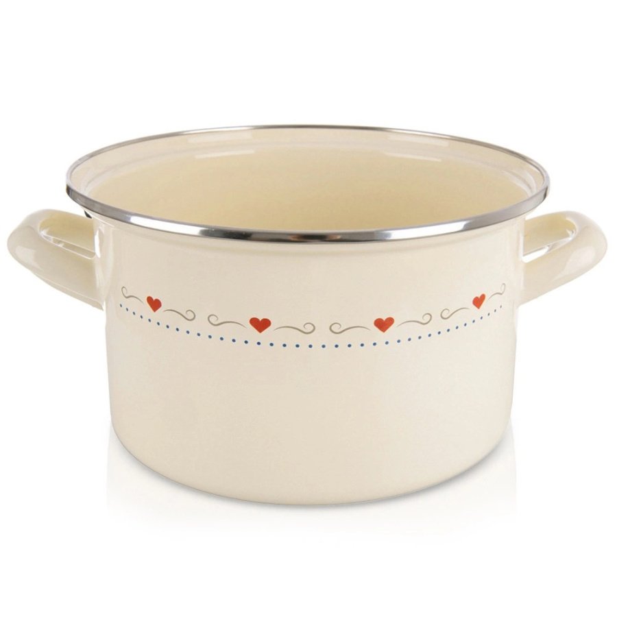 Garnek emaliowany kremowy tonca 22 cm, 4 l