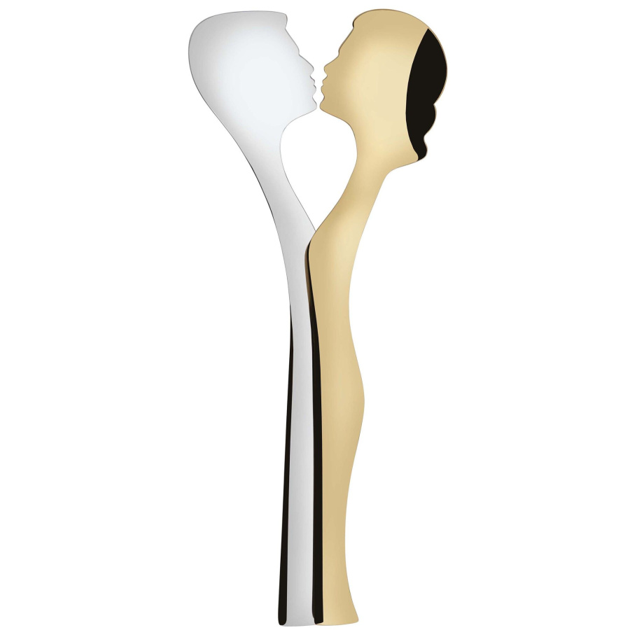 Abbraccio - zestaw łyżek do sałaty stal/złoto