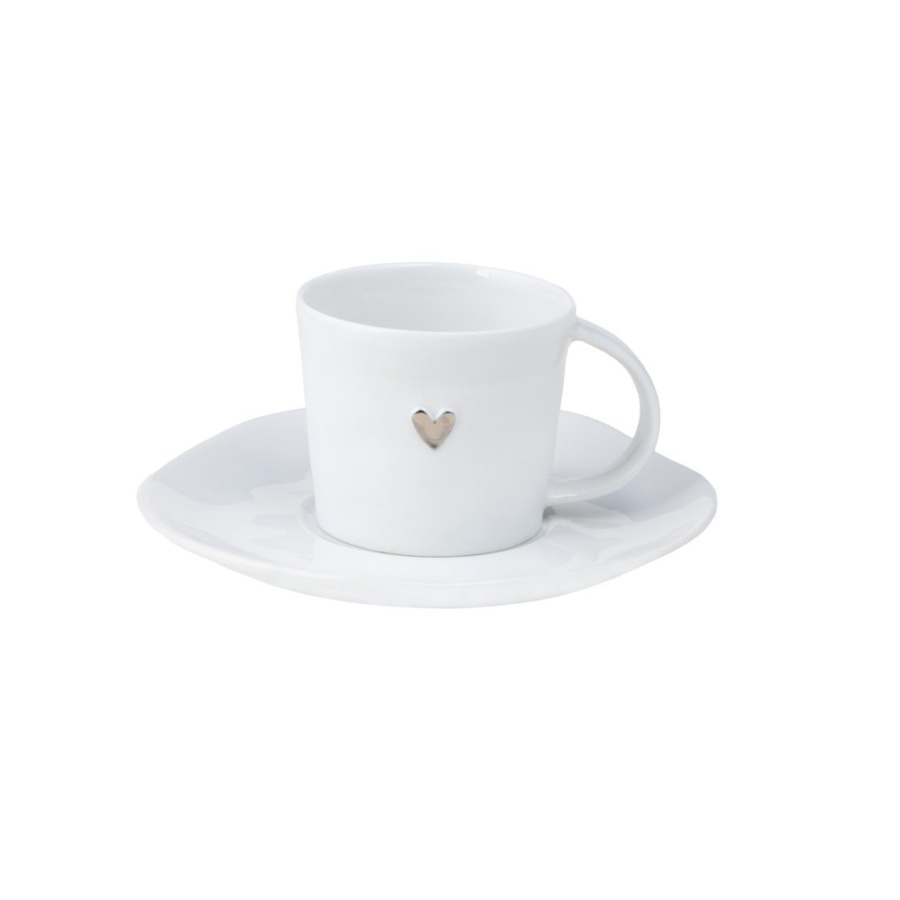 Filiżanka do espresso srebrne serce
