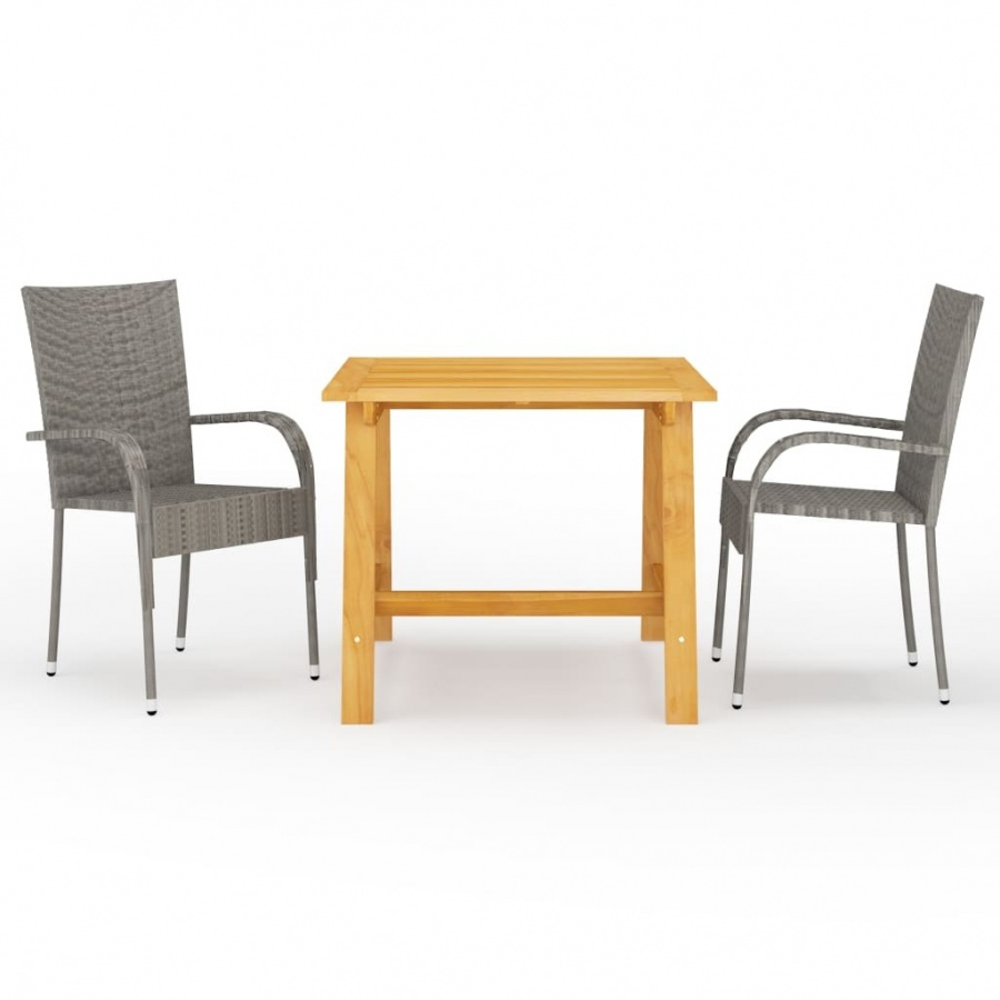 3-częściowy zestaw mebli ogrodowych, szary