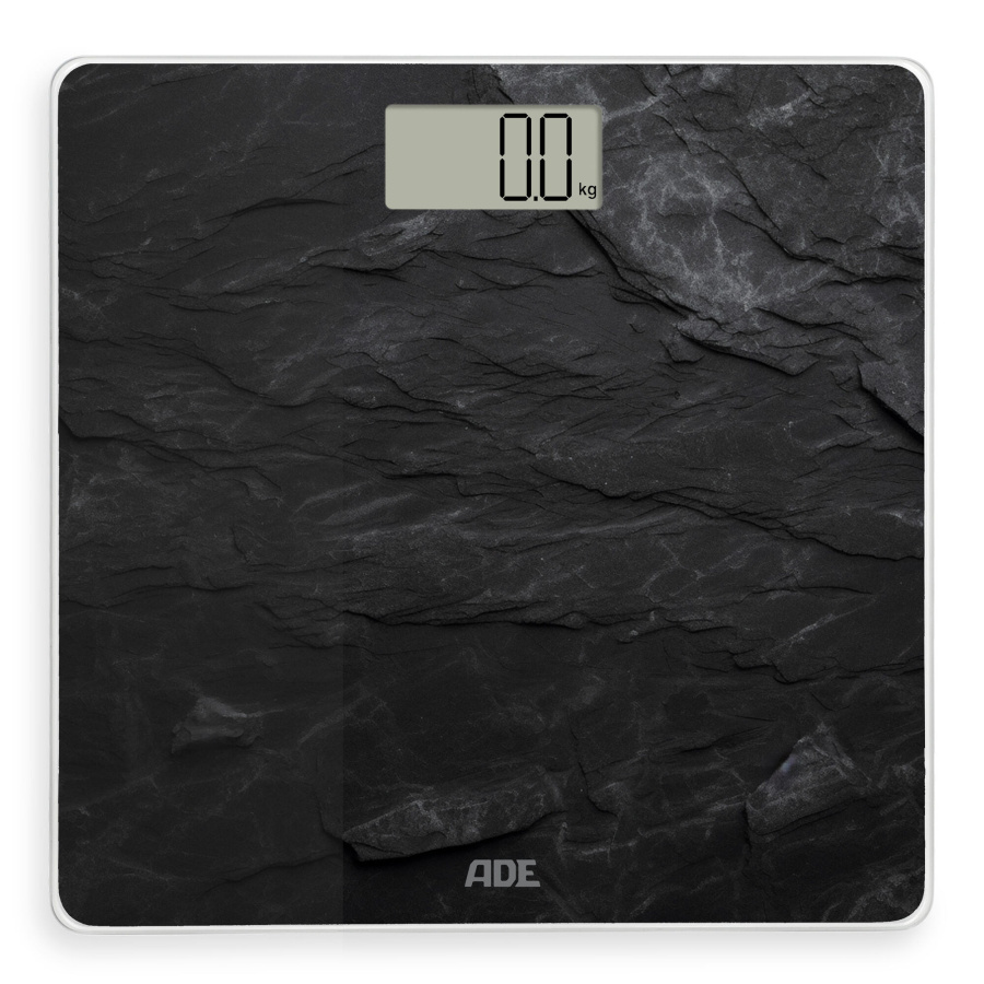 Waga łazienkowa, do 180 kg, 30 x 30 cm, łupkowy wzór, czarna