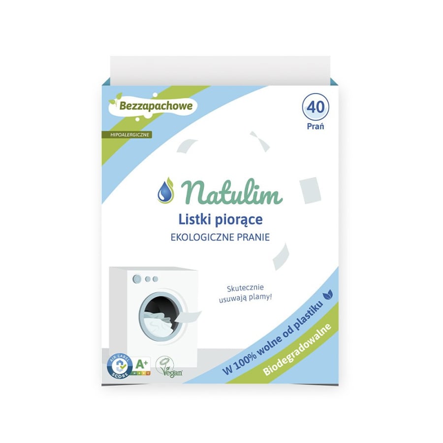Natulim, Eko listki do prania, Bezzapachowe, 40 sztuk