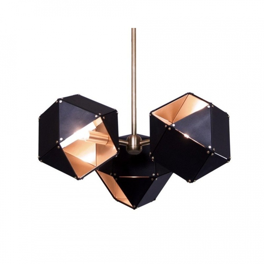 Lampa wisząca new geometry-3 czarno złota 45 cm