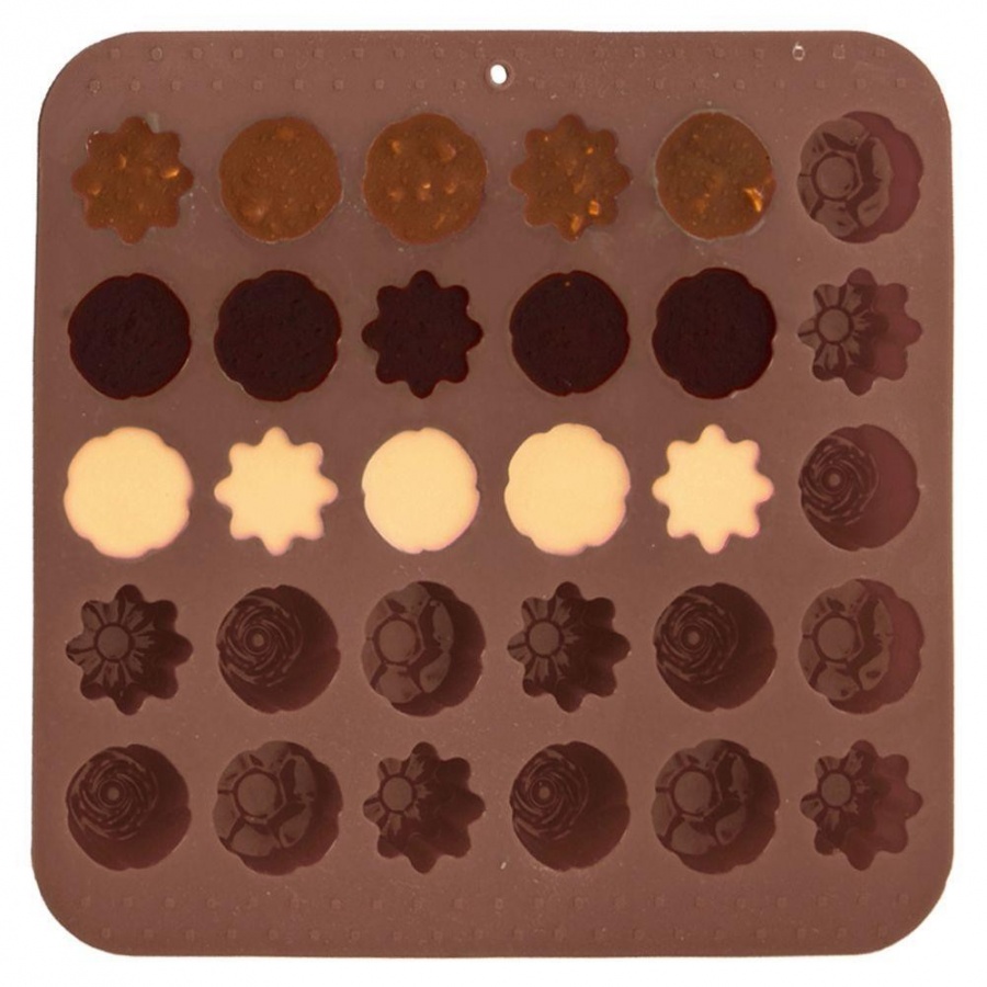 Forma do pieczenia ciastek, pralin, czekoladek, ciasteczek, na praliny, silikonowa, 30 sztuk