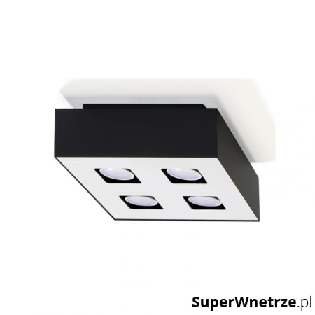 Plafon 24x24cm Sollux Lighting Mono 4 biało-czarny