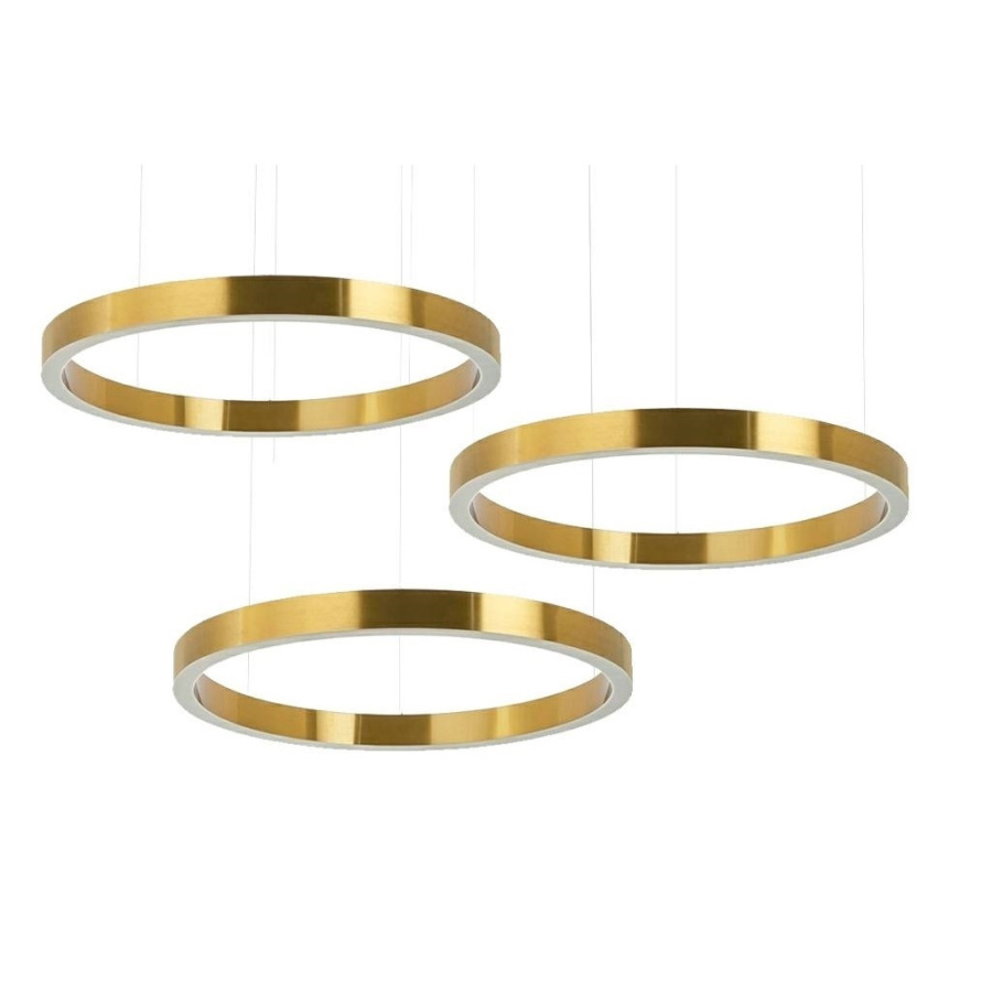 Lampa wisząca ring 80 + 80 + 80 złota na jednej podsufitce