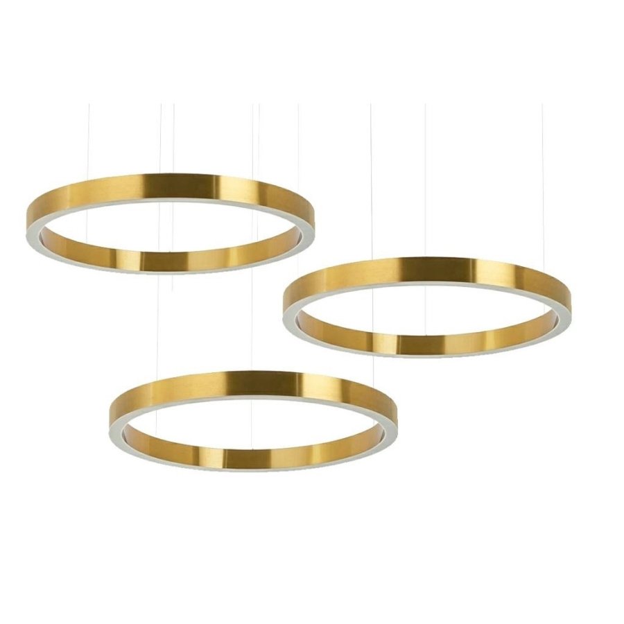 Lampa wisząca ring 80 + 80 + 80 złota na jednej podsufitce