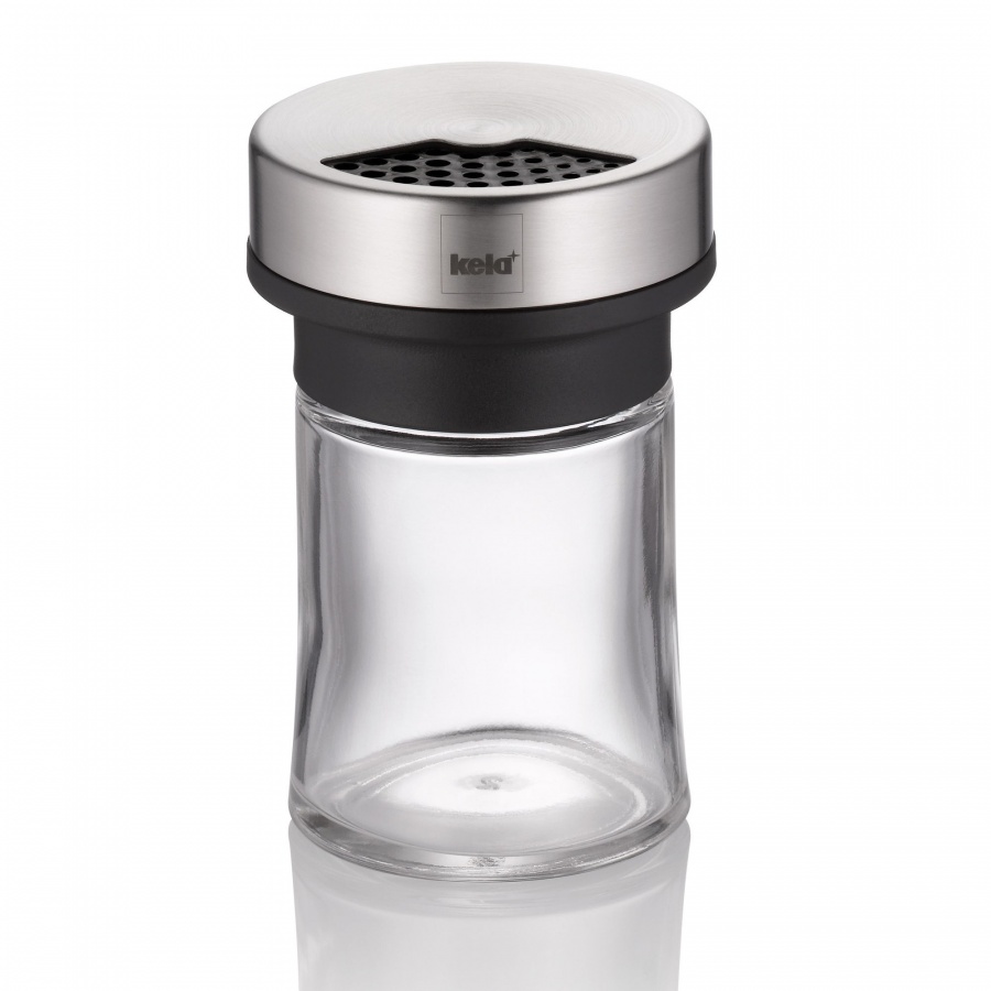 Dozownik do przypraw, szkło/stal nierdzewna, 0,07 l, śred. 6 x 9,5 cm