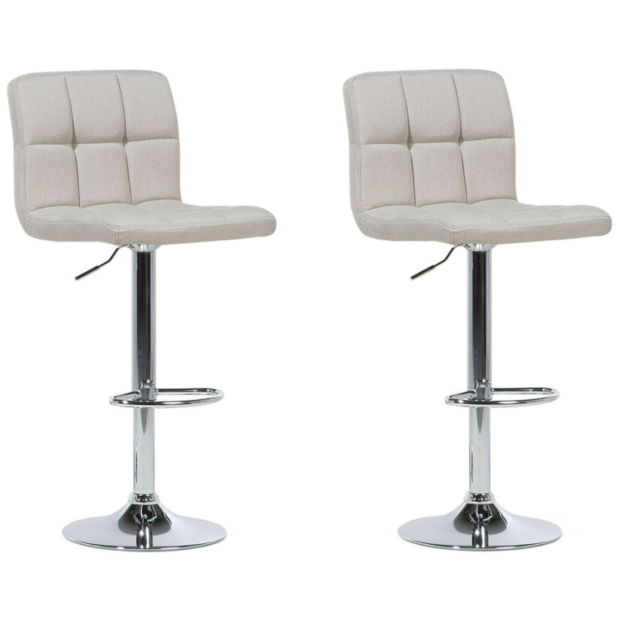 Zestaw 2 krzeseł barowych marion obrotowy jasnobeżowy