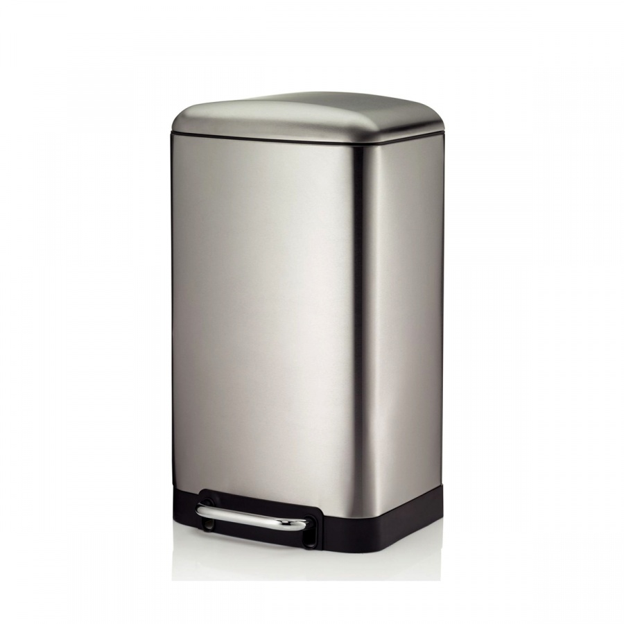 Stalowy kosz na śmieci 30L z pedałem Kela satynowa stal