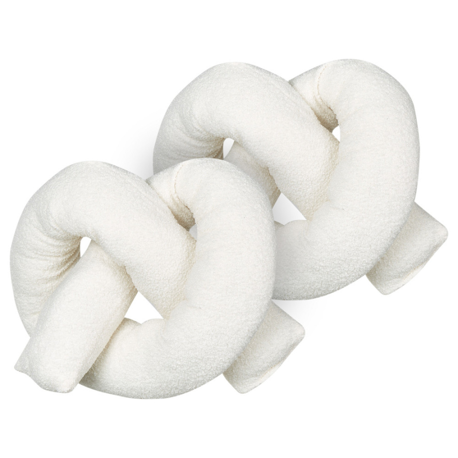 Zestaw 2 poduszek jednolity gladiolus sztuczne futro 172 x 14 cm złamana biel