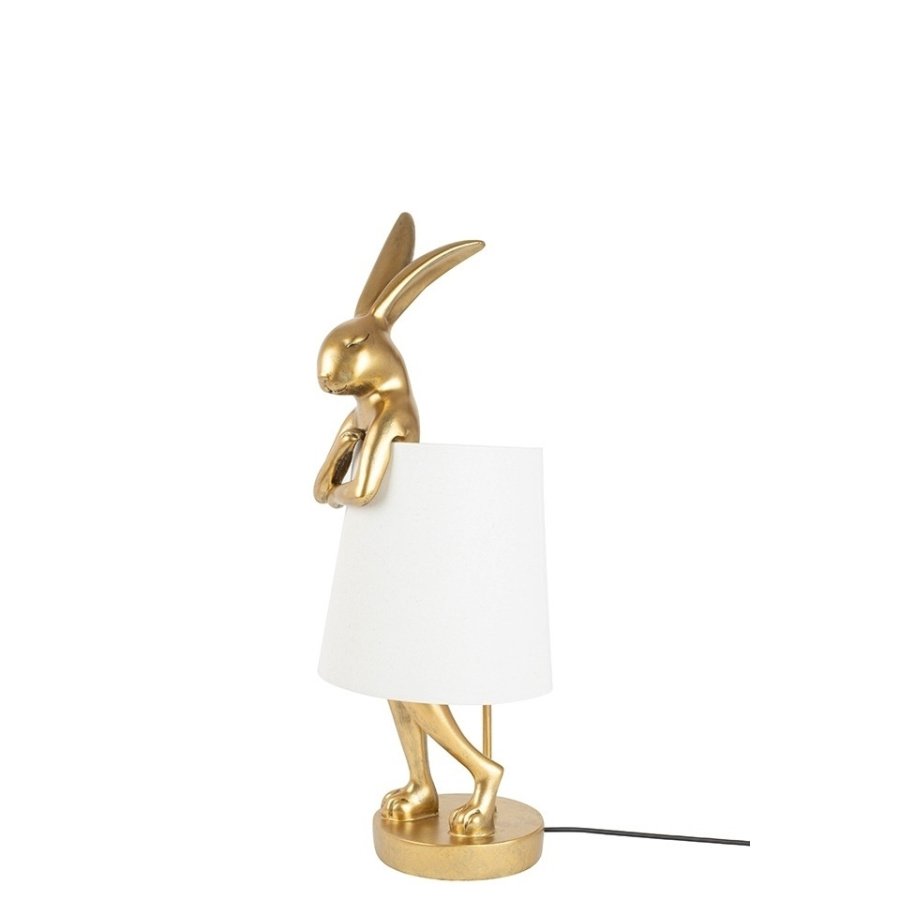 Kare lampa stołowa rabbit 50 cm złota / biała