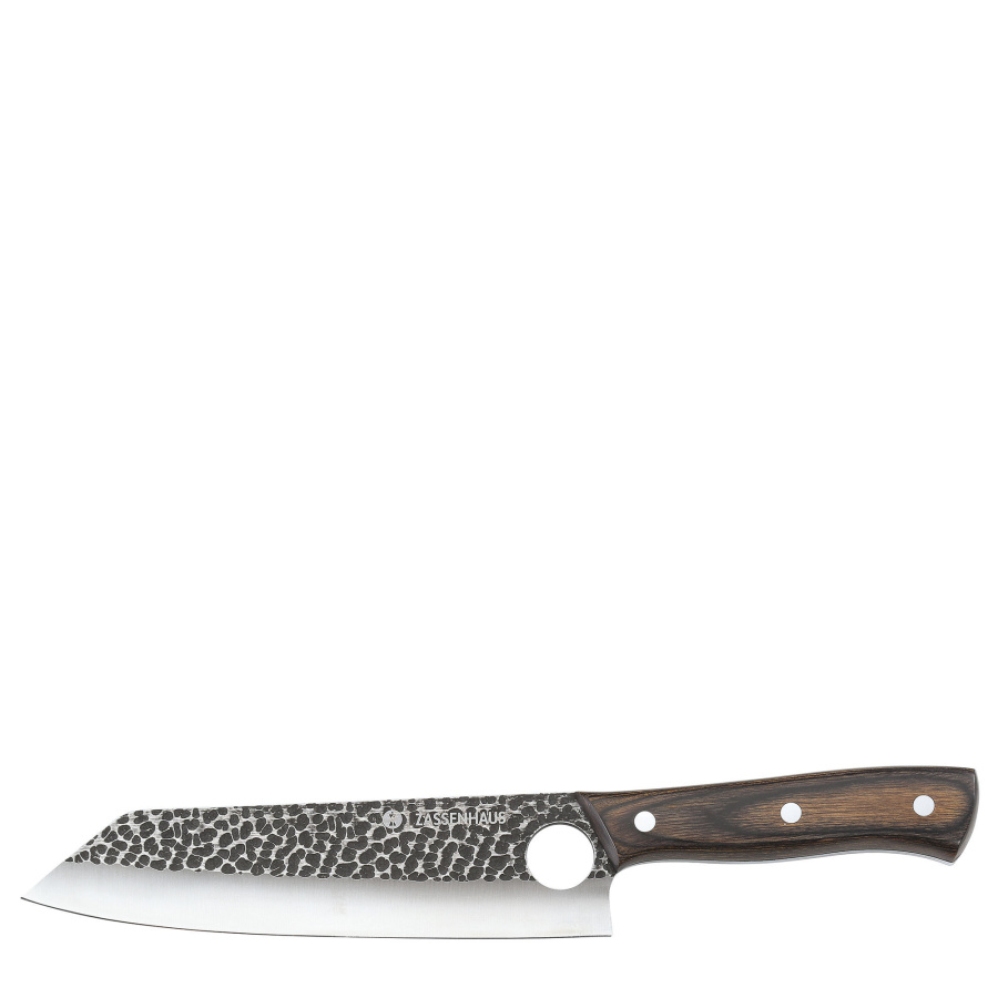 Nóż szefa kuchni w pokrowcu, 19 cm, stal/drewno pakka