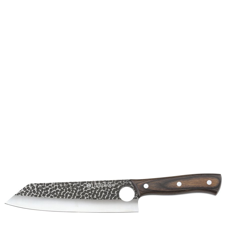 Nóż szefa kuchni w pokrowcu, 19 cm, stal/drewno pakka