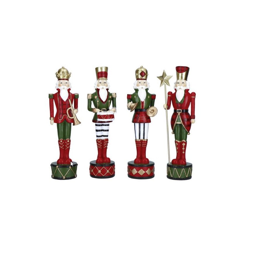 T-zestaw 4 figurek dziadków do orzechów 25,5cm mm