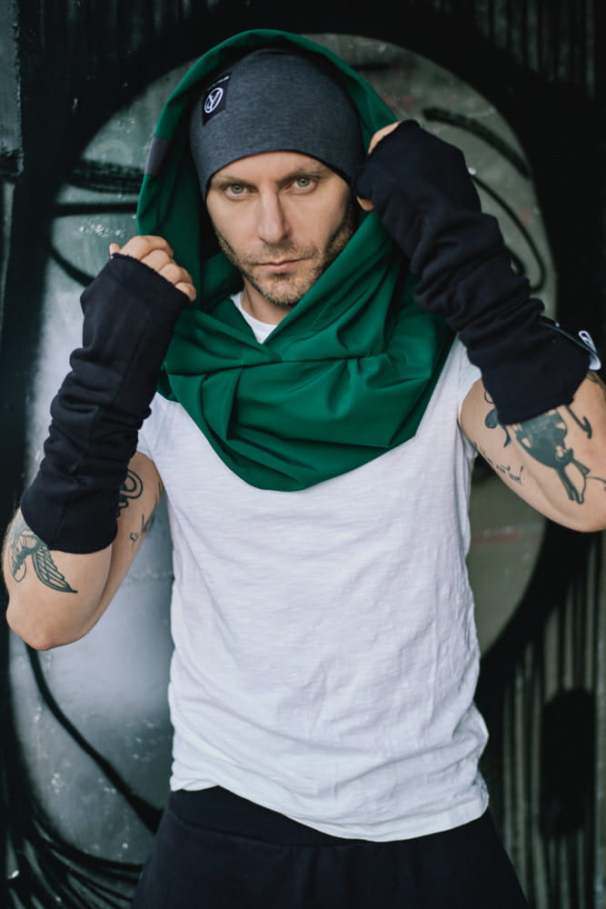 Kaptur hydrofobowy męski zielony