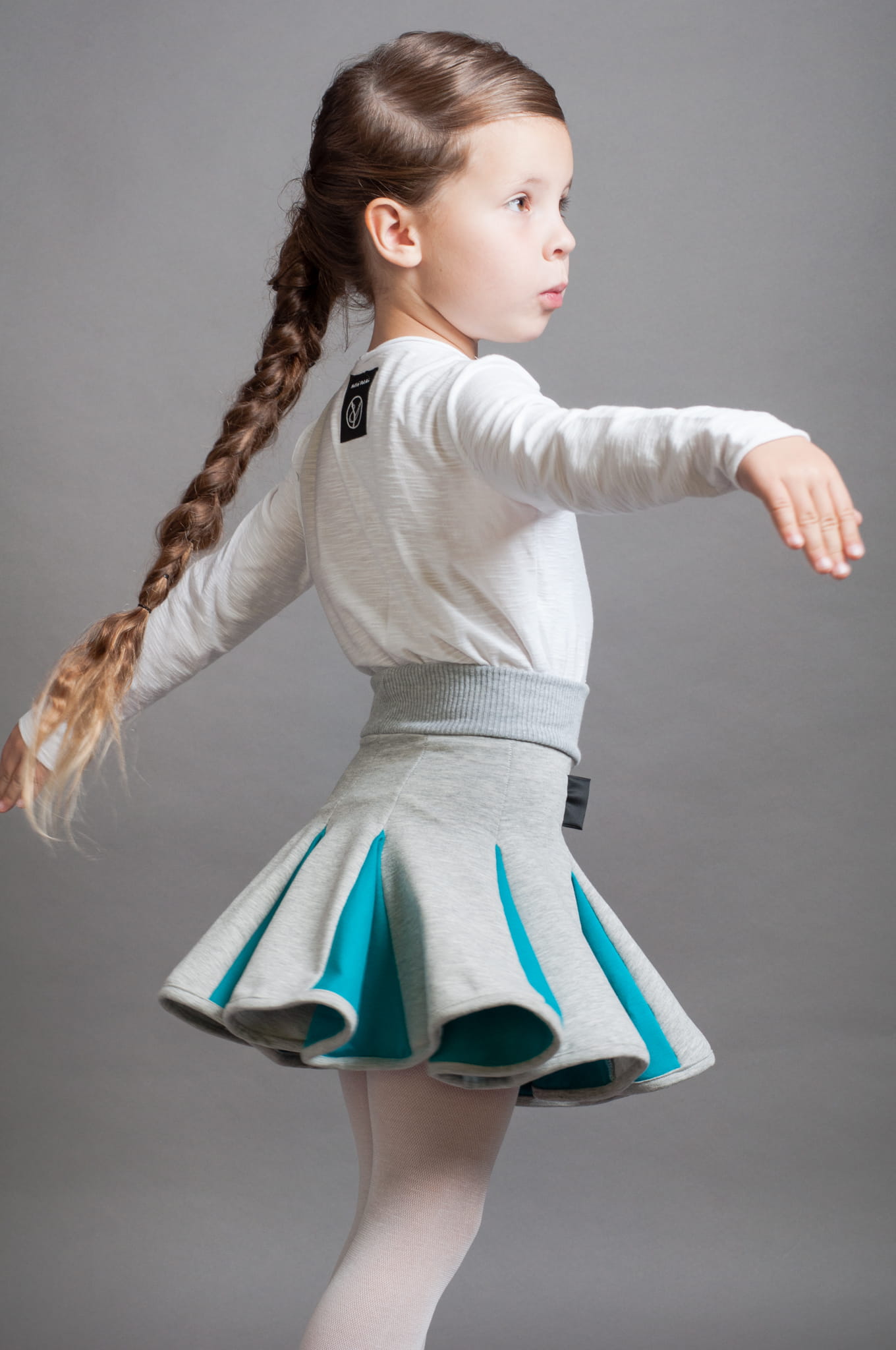 Lambadówka jasnoszara turkus