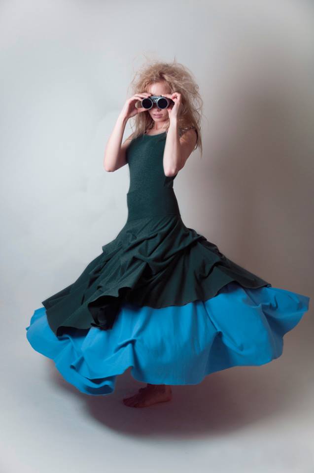 Spódnica podwójnie spieniona damska długa turkus