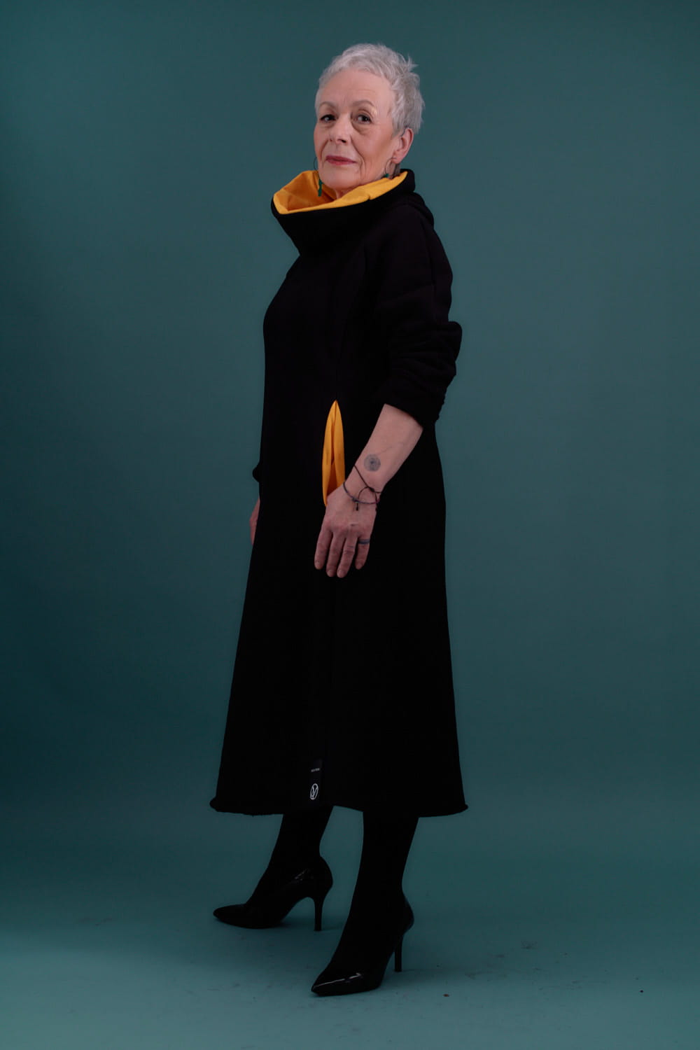 Sukienka Olga czarna z mandarynką