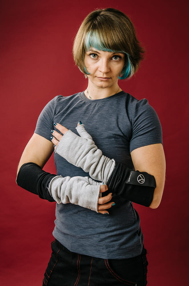 Rękawiczki Łotrzyce Szare z czernią