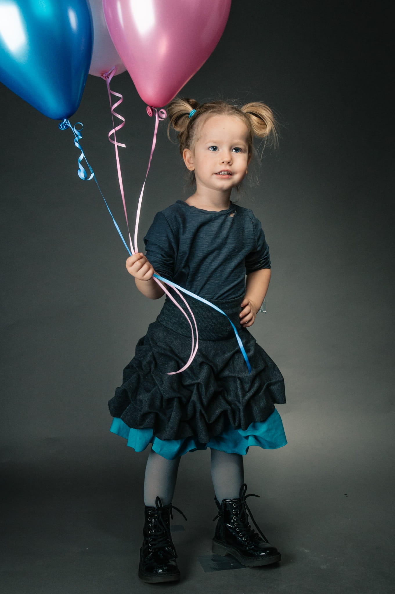 Spódnica podwójnie spieniona dziecięca turkus