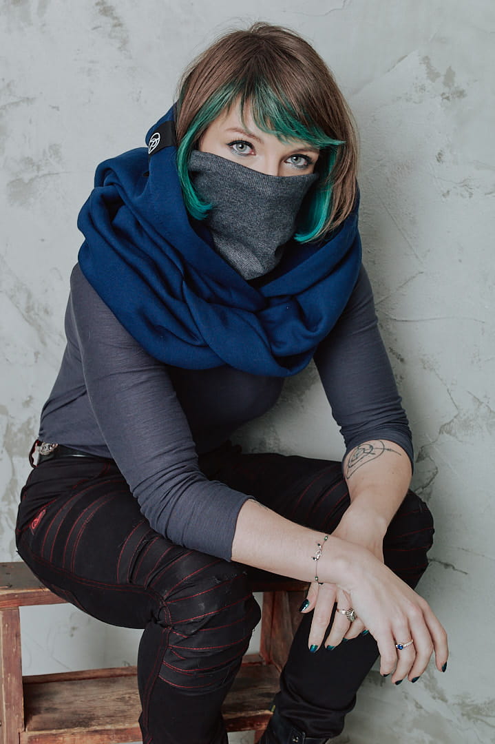 Incognito - Kaptur granatowy z golfem