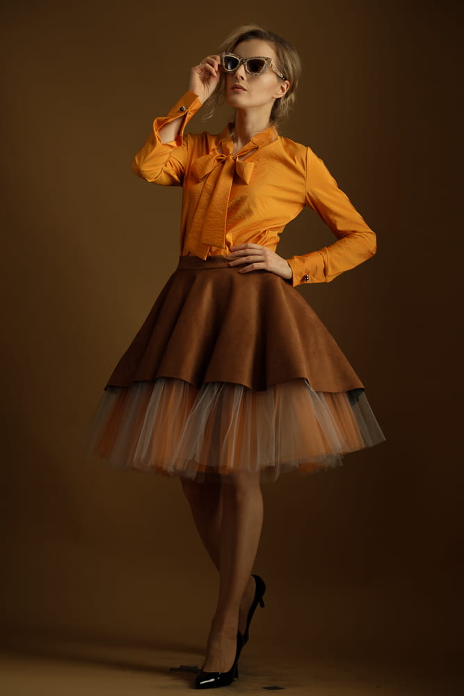 Spódnica wzburzona herbaciana