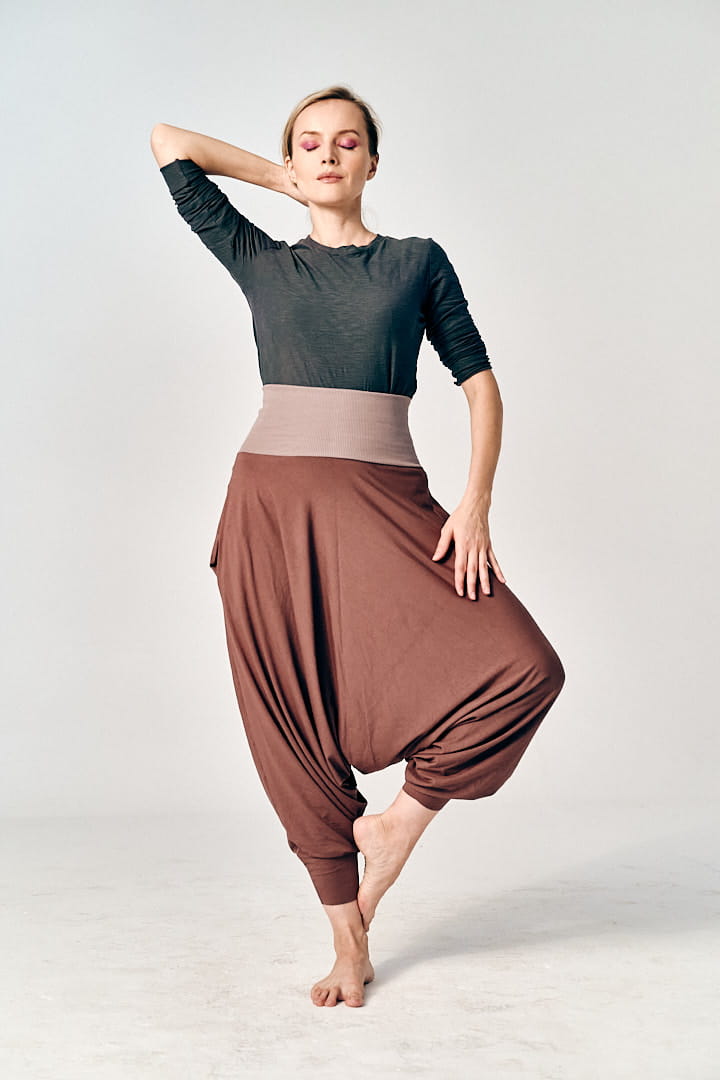 Spodnie Haremki Czekoladowe