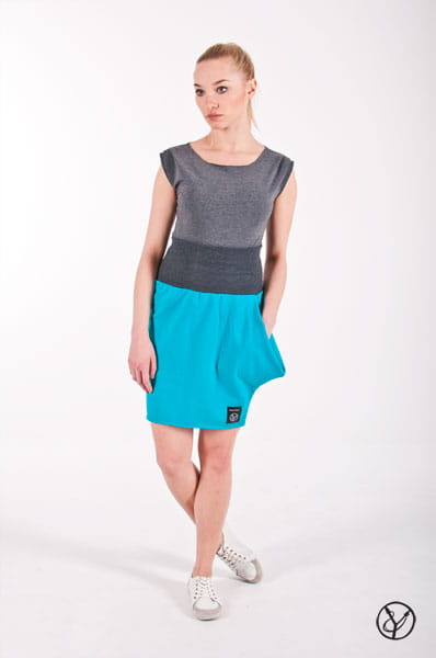 Spódnica z kieszenią turkus mini