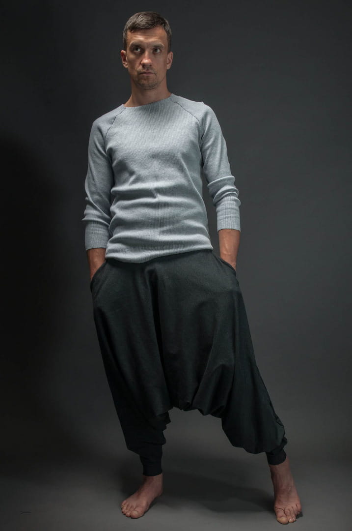 Spodnie Haremki z kieszeniami męskie ciemnoszare