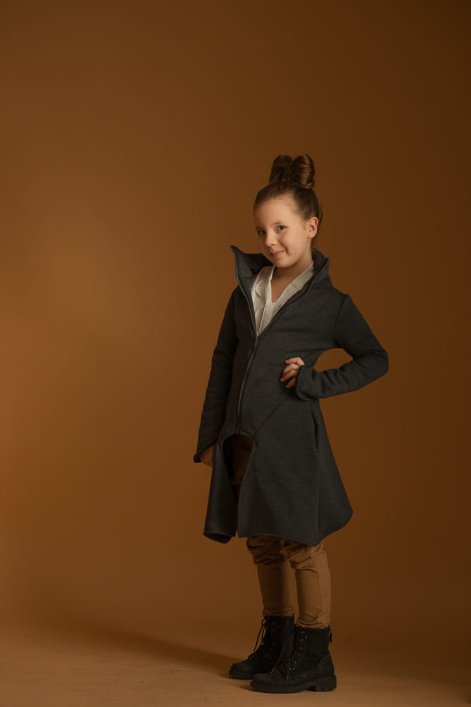 Płaszcz dziewczęcy Wichrun grafit