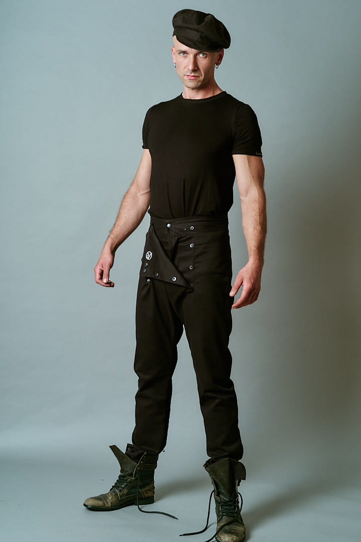 Spodnie Oficery Męskie Czarne