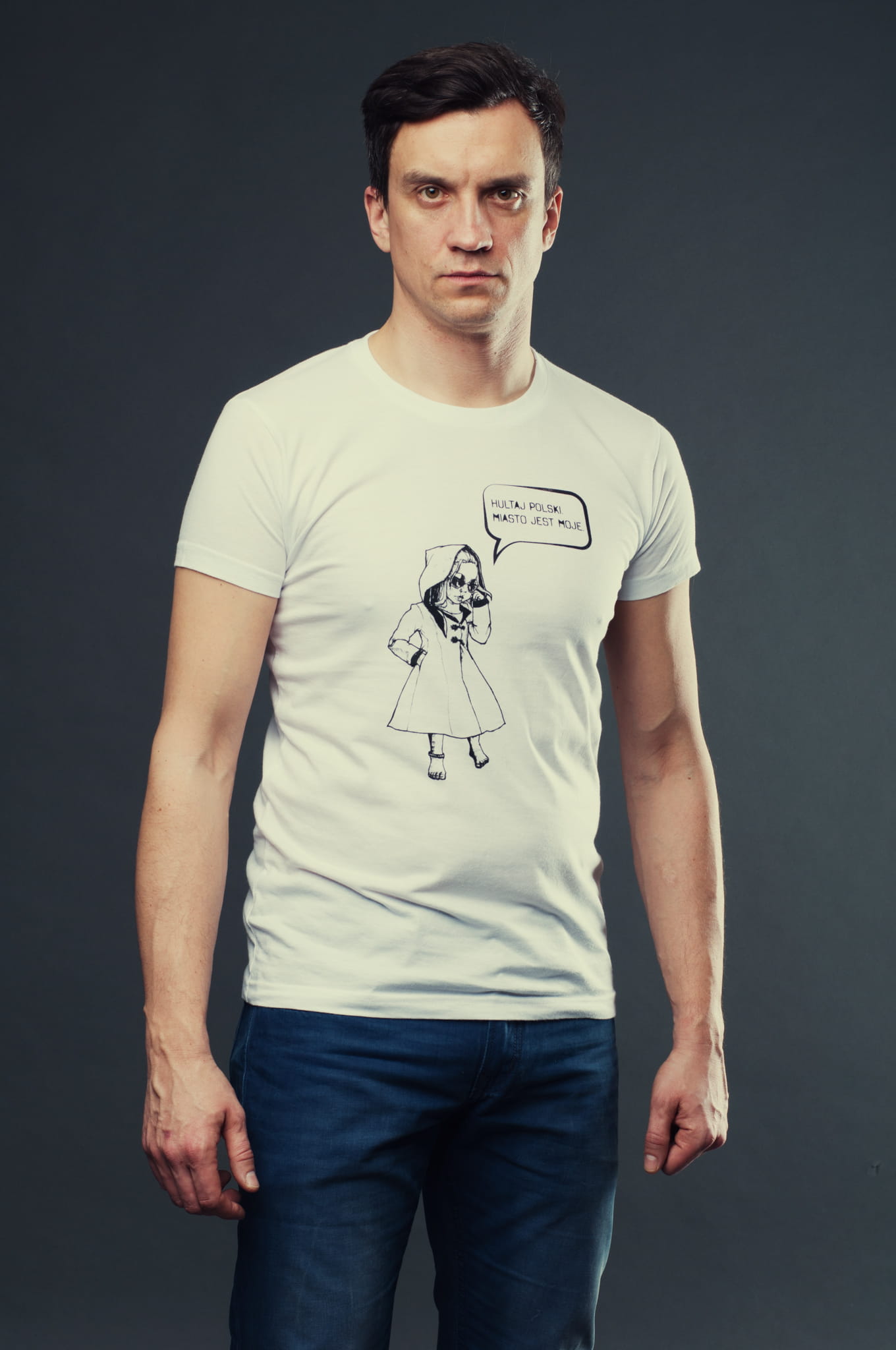 T-shirt MIASTO JEST MOJE męski biały