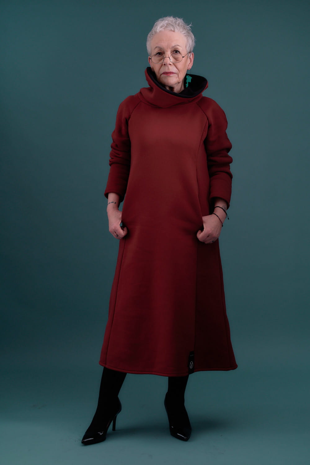 Sukienka Olga bordowa z czernią