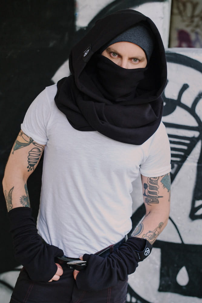 Incognito - Kaptur męski czarny z golfem