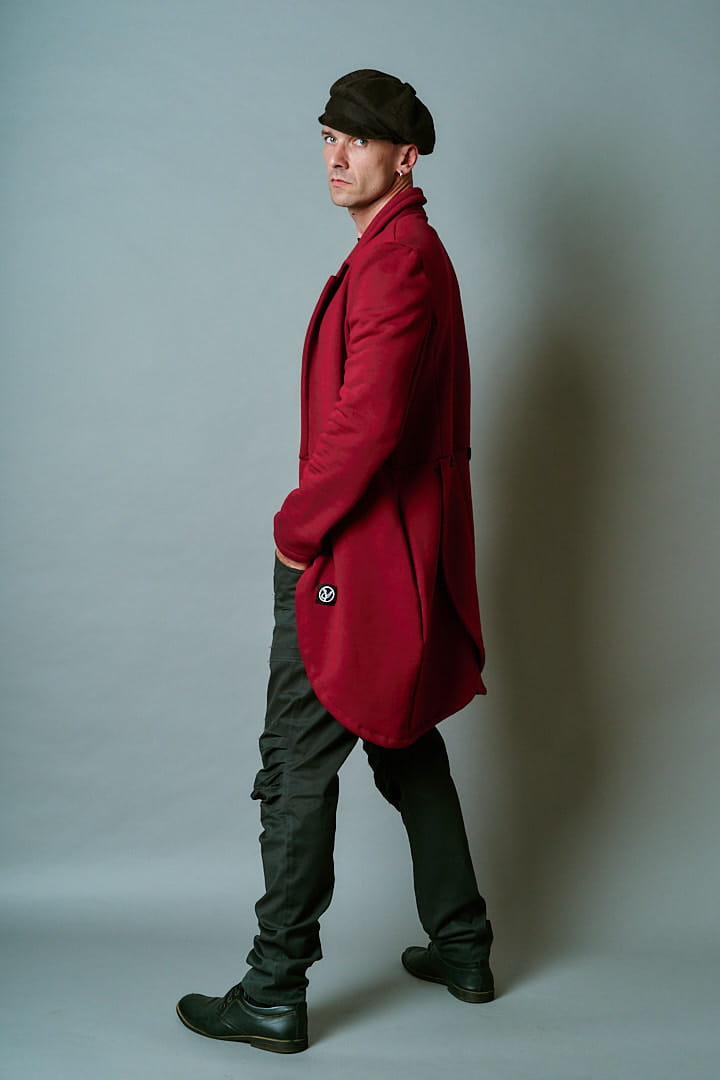 Płaszcz Revolter męski bordowy
