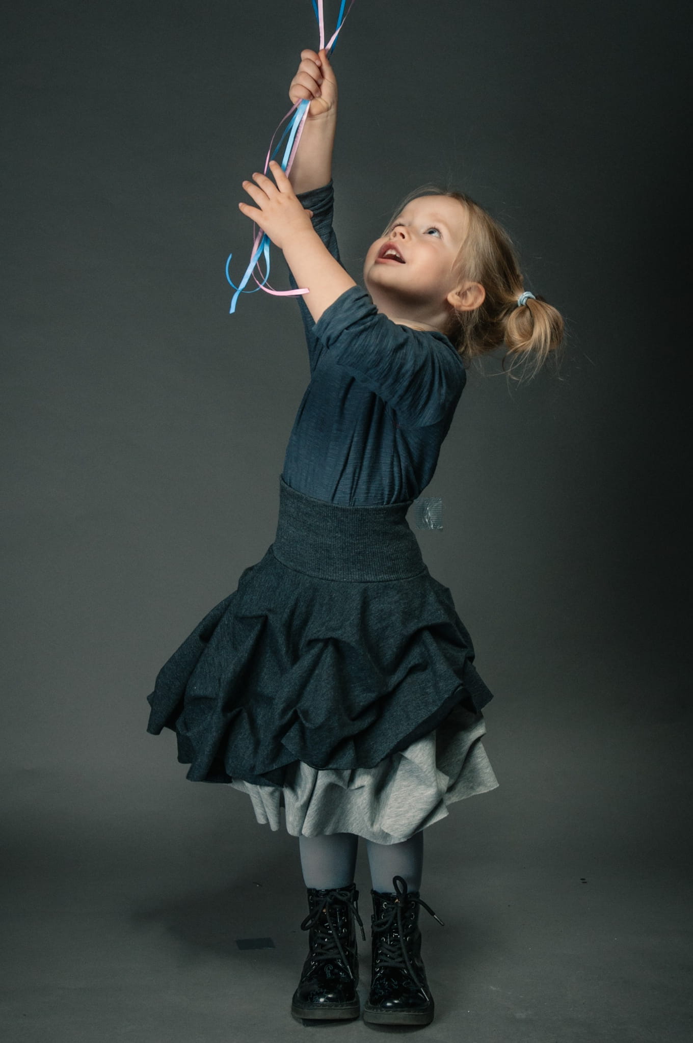 Spódnica podwójnie spieniona dziecięca szara