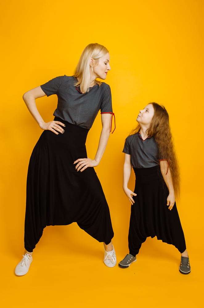 Haremki Czarne Komplet Mama/Dziecko