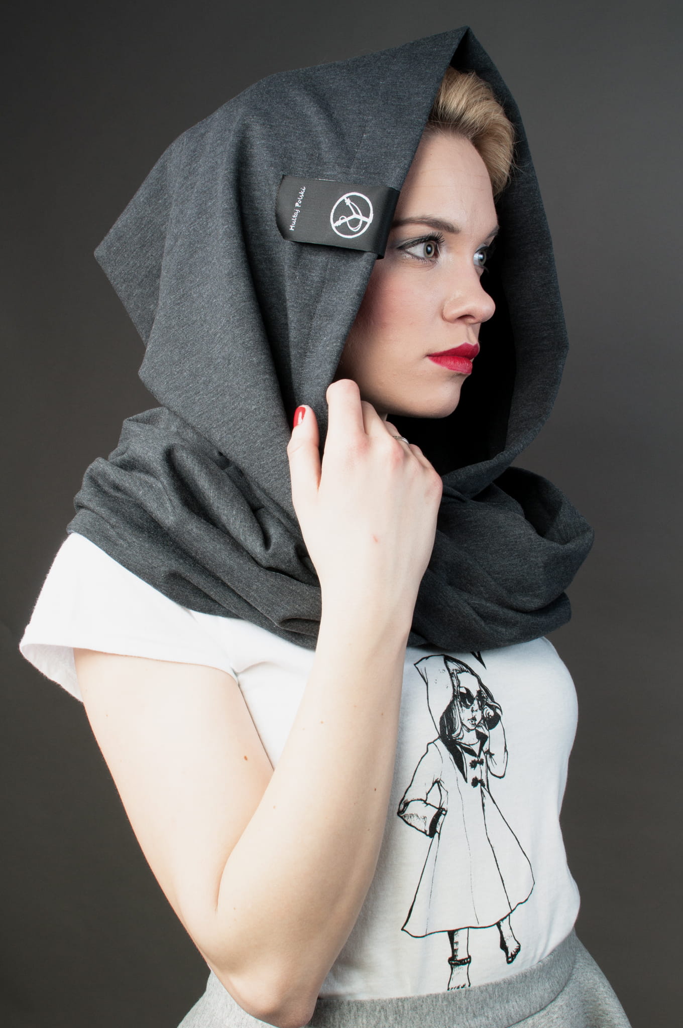 Kaptur lekki ciemnoszary