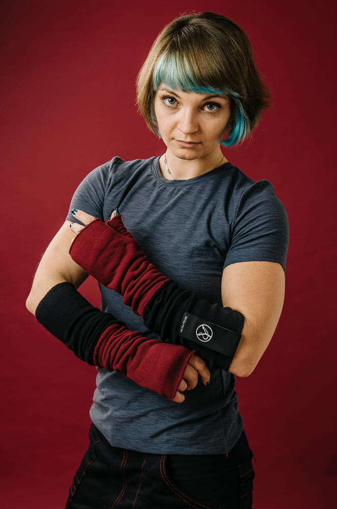 Rękawiczki Łotrzyce Bordo z czarnym