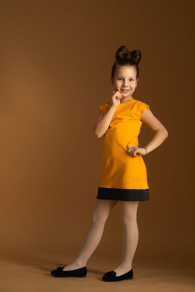 Sukienka dziewczęca mandarynkowa