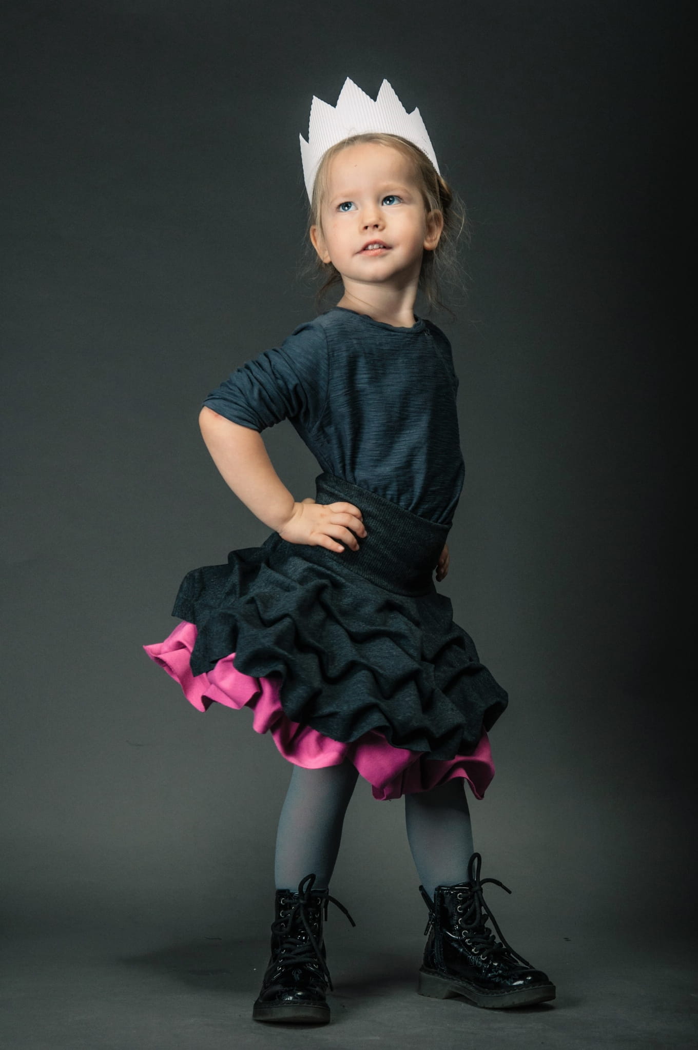 Spódnica podwójnie spieniona dziecięca orchidea