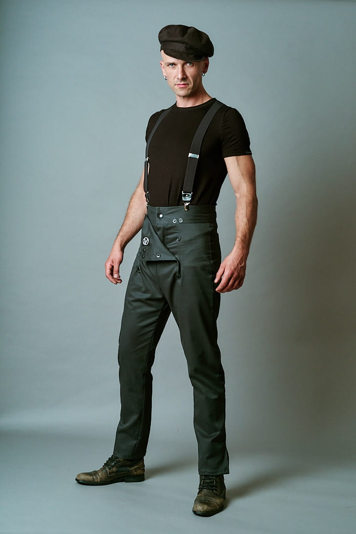 Spodnie Oficery Męskie Butelkowozielone
