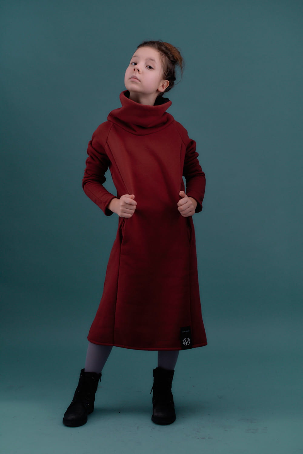 Sukienka Mała Olga bordo z czarnym