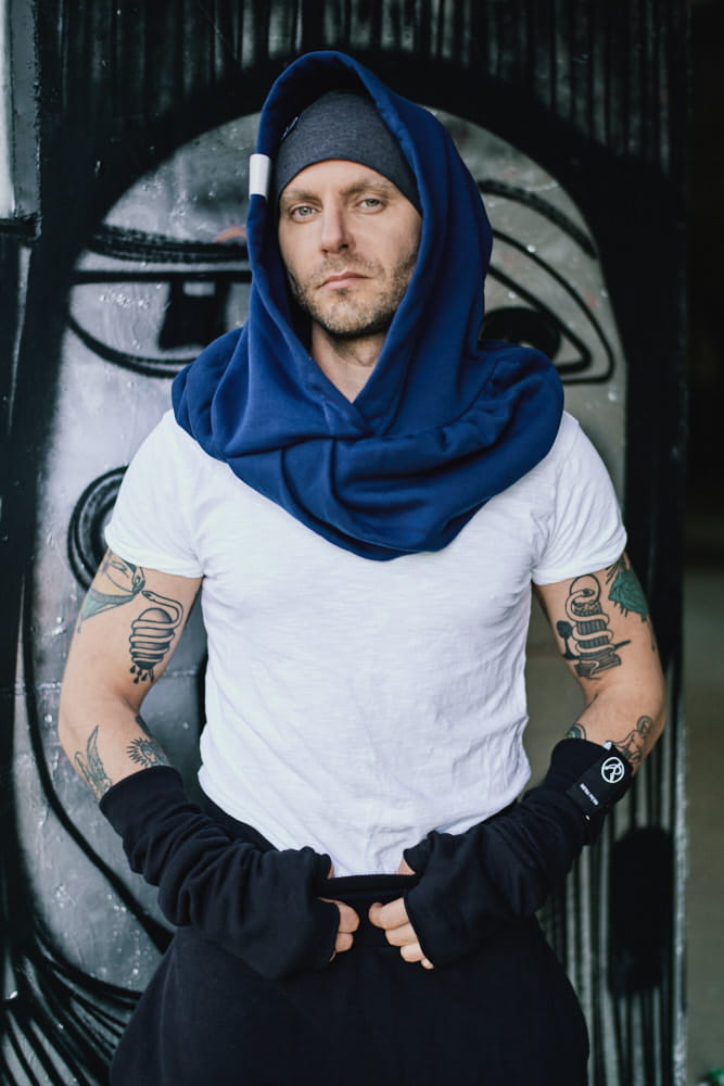 Kaptur odblaskowy granatowy męski