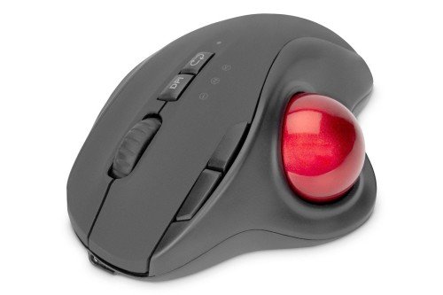 MYSZ BEZPRZEWODOWA TYPU TRACKBALL, ERGONOMICZNA, BLUETOOTH LUB USB C, CZARNA DA-20156