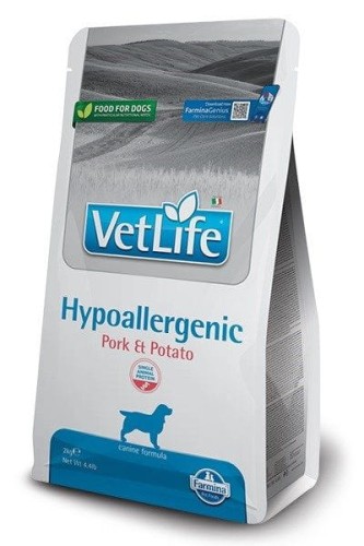 Vet Life Hypoallergenic Pork & Potato - sucha karma dla psa - 2 kg