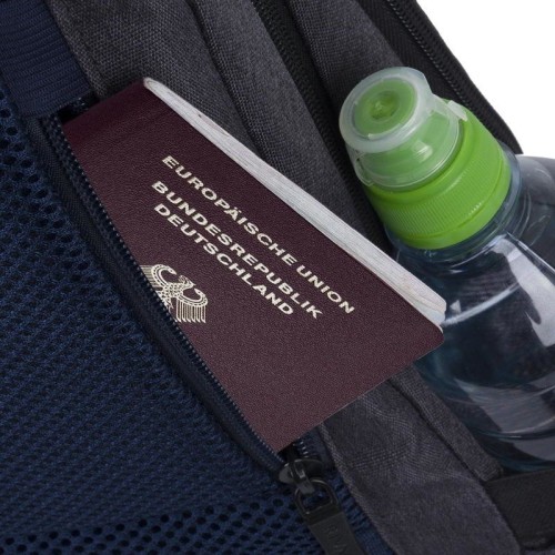 PLECAK NA LAPTOP 15,6" REGENT, CZARNY, 17L, MATERIAŁ WODOODPORNY, KIESZENIE NA TABLET, SMARTFON, BUTELKĘ, AKCES.